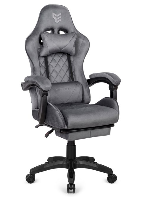 Fotel obrotowy gamingowy XL POKER PRO GREY ALCANTARA