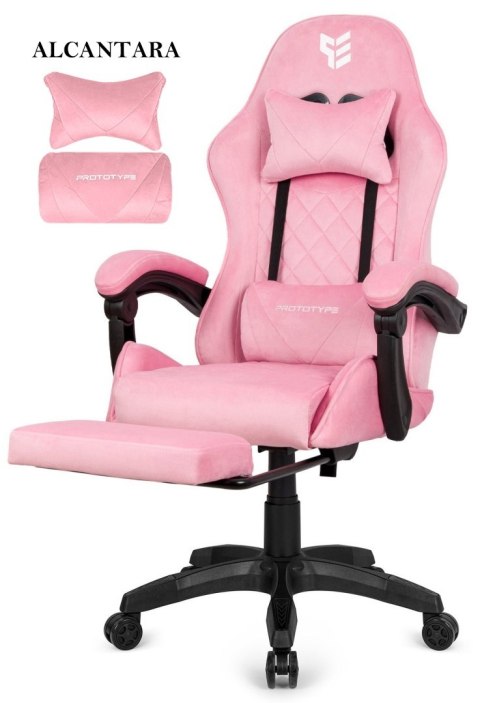 Fotel obrotowy gamingowy XL POKER PRO PINK SWEET ALCANTARA