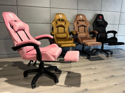 Fotel obrotowy gamingowy XL POKER PRO PINK SWEET ALCANTARA