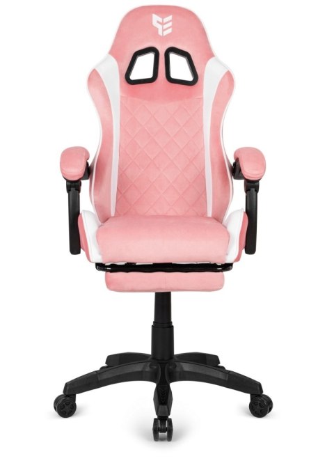 Fotel obrotowy gamingowy XL POKER PRO PINK + WHITE ALCANTARA