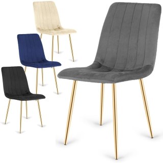 Krzesła tapicerowane AURORA VELVET GOLD zestaw 4 sztuk kolory do wyboru