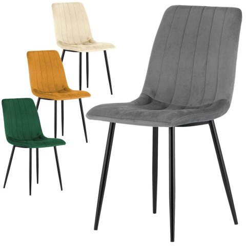 Krzesła tapicerowane AURORA VELVET zestaw 4 sztuk kolory do wyboru