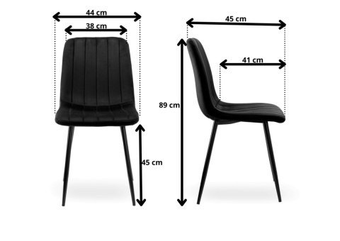 Krzesła tapicerowane AURORA VELVET zestaw 4 sztuk kolory do wyboru