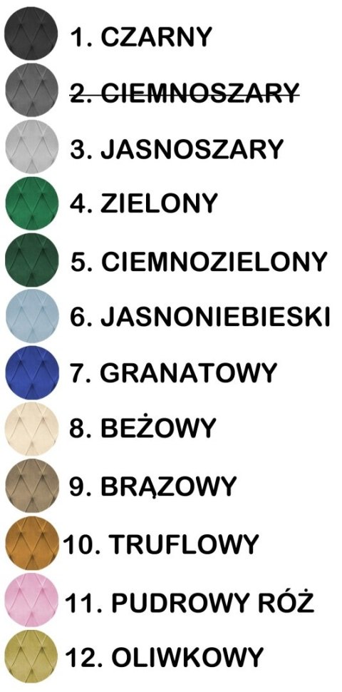 Krzesła tapicerowane BORGO VELVET zestaw 4 sztuk kolory do wyboru