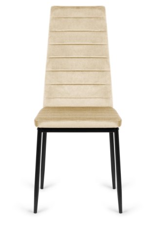 Krzesła tapicerowane zestaw sztuk 4 VALVA LINE VELVET BEIGE