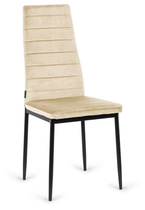 Krzesła tapicerowane zestaw sztuk 4 VALVA LINE VELVET BEIGE