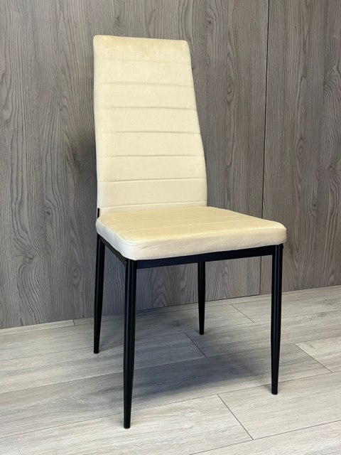 Krzesła tapicerowane zestaw sztuk 4 VALVA LINE VELVET BEIGE