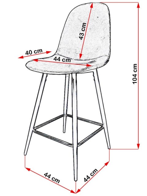 Krzesło barowe AVA GREY PU hoker BAR