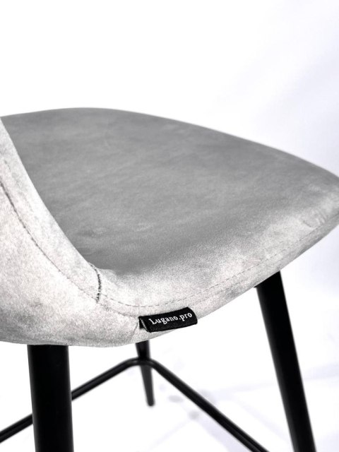 Krzesło barowe AVA GREY VELVET hoker BAR