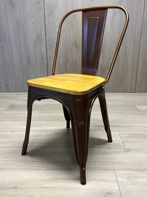 Krzesło metalowe loft CORSICA COPPER OAK TOLIX