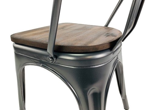Krzesło metalowe loft CORSICA GRAPHITE WOOD