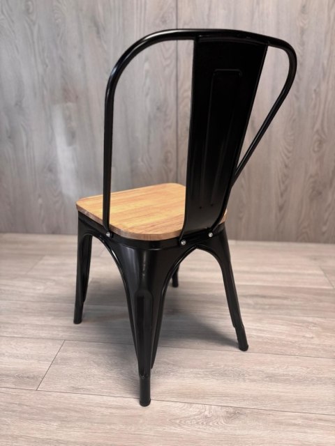 Krzesło metalowe loft CORSICA NERO PINE