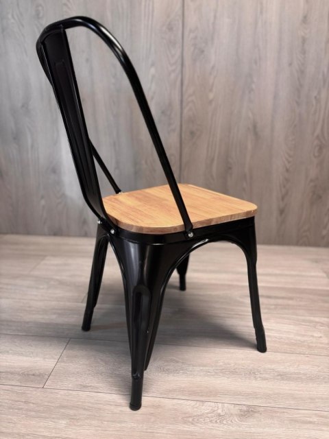 Krzesło metalowe loft CORSICA NERO PINE