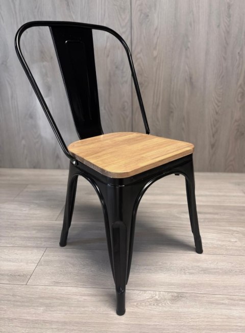 Krzesło metalowe loft CORSICA NERO PINE