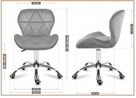 Krzesło obrotowe VASTO OFFICE BOUCLE GREY SILVER