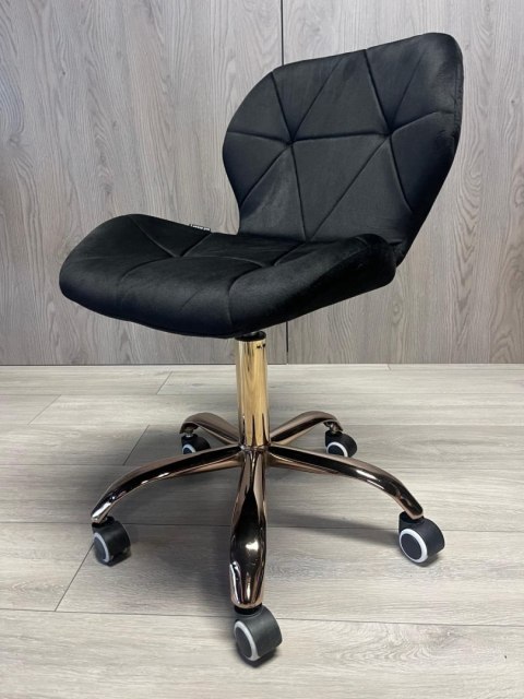 Krzesło obrotowe VASTO OFFICE VELVET BLACK ROSE GOLD