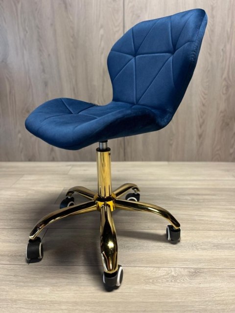 Krzesło obrotowe VASTO OFFICE VELVET BLUE GOLD
