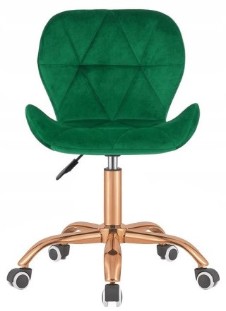 Krzesło obrotowe VASTO OFFICE VELVET GREEN ROSE GOLD