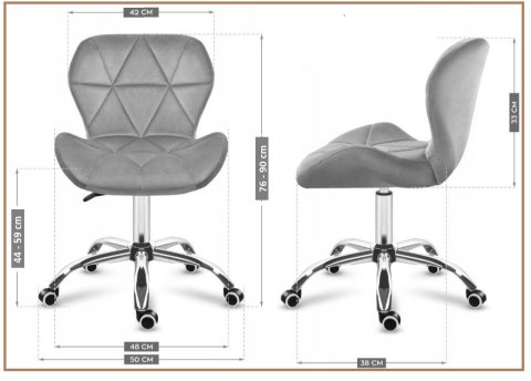 Krzesło obrotowe VASTO OFFICE VELVET GREEN ROSE GOLD