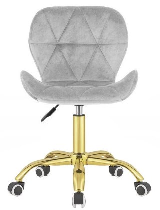 Krzesło obrotowe VASTO OFFICE VELVET GREY GOLD
