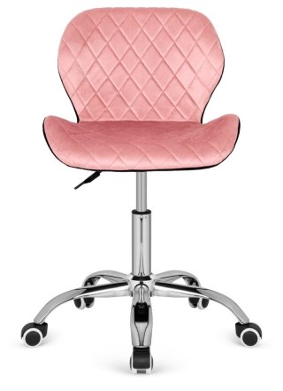 Krzesło obrotowe VASTO OFFICE VELVET PINK + BLACK CARO