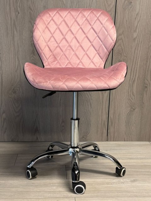 Krzesło obrotowe VASTO OFFICE VELVET PINK + BLACK CARO