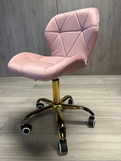 Krzesło obrotowe VASTO OFFICE VELVET PINK GOLD