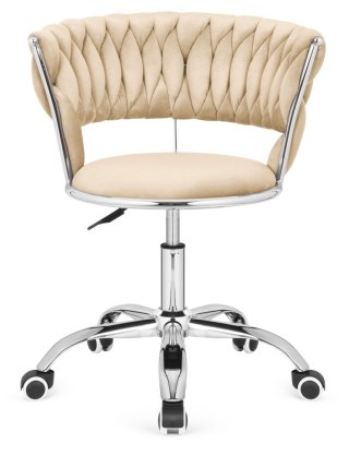 Krzesło obrotowe warkocz TRECCIA OFFICE BEIGE VELVET II GATUNEK