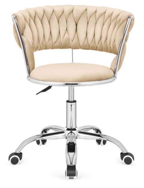 Krzesło obrotowe warkocz TRECCIA OFFICE BEIGE VELVET II GATUNEK