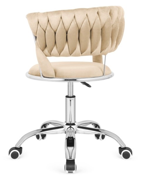 Krzesło obrotowe warkocz TRECCIA OFFICE BEIGE VELVET II GATUNEK