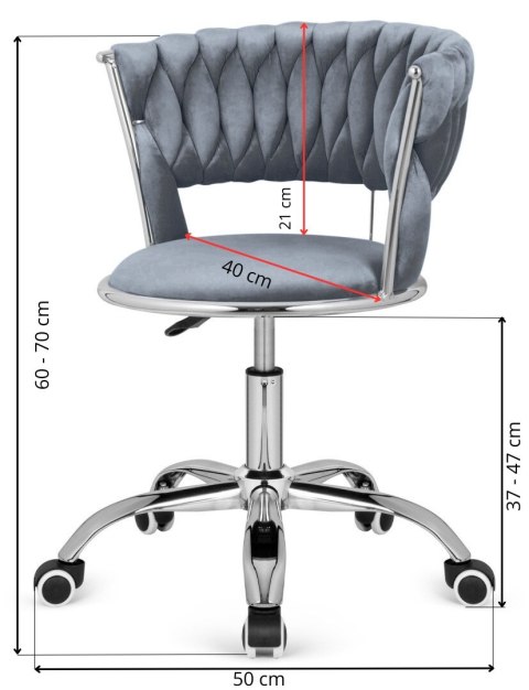 Krzesło obrotowe warkocz TRECCIA OFFICE BEIGE VELVET II GATUNEK