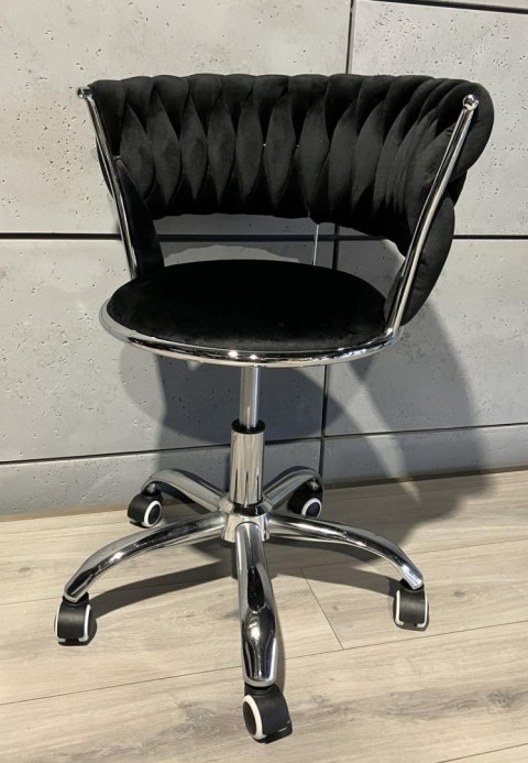 Krzesło obrotowe warkocz TRECCIA OFFICE BLACK VELVET