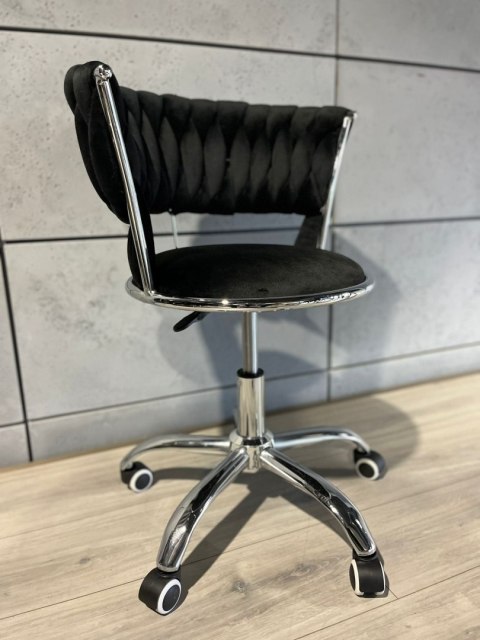 Krzesło obrotowe warkocz TRECCIA OFFICE BLACK VELVET