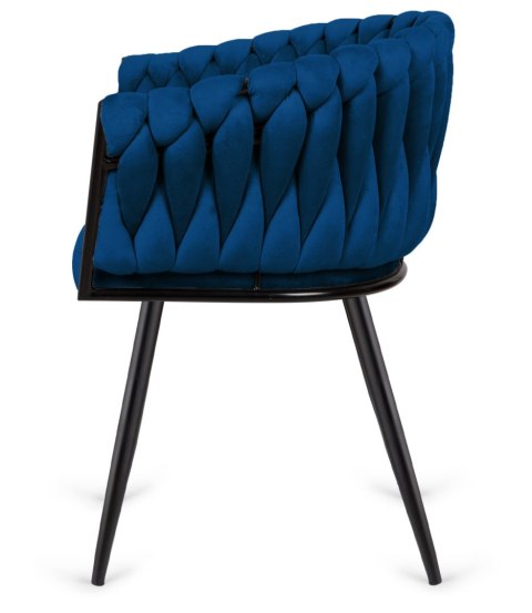 Krzesło plecione Lugano fotel TRECCIA BLUE VELVET SMOKE OUTLET