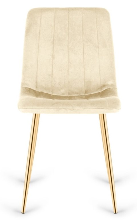 Krzesło tapicerowane AURORA VELVET BEIGE GOLD