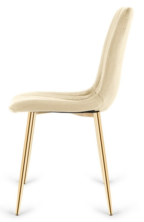 Krzesło tapicerowane AURORA VELVET BEIGE GOLD