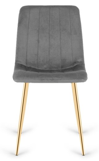 Krzesło tapicerowane AURORA VELVET DARK GREY GOLD