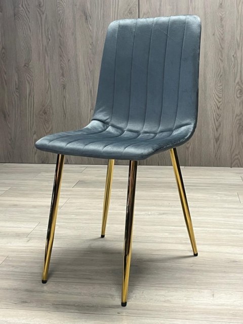 Krzesło tapicerowane AURORA VELVET DARK GREY GOLD
