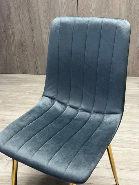 Krzesło tapicerowane AURORA VELVET DARK GREY GOLD