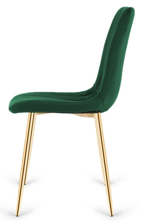 Krzesło tapicerowane AURORA VELVET GREEN GOLD