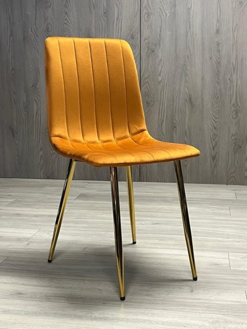 Krzesło tapicerowane AURORA VELVET HONEY GOLD