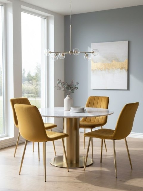 Krzesło tapicerowane AURORA VELVET HONEY GOLD