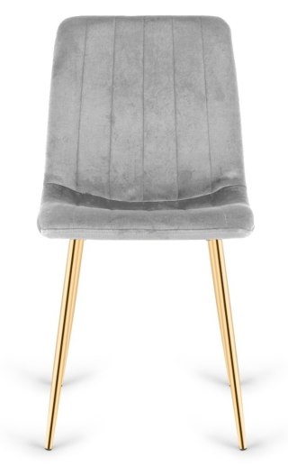 Krzesło tapicerowane AURORA VELVET LIGHT GREY GOLD