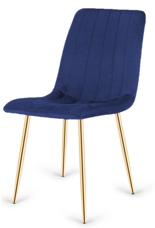 Krzesło tapicerowane AURORA VELVET NAVY BLUE GOLD