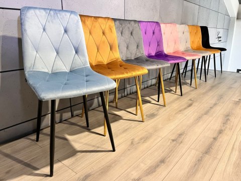 Krzesło tapicerowane BORGO VELVET LIGHT BLUE II GATUNEK