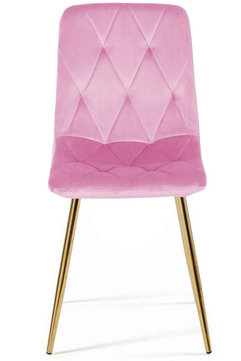 Krzesło tapicerowane BORGO VELVET PINK GOLD OUTLET