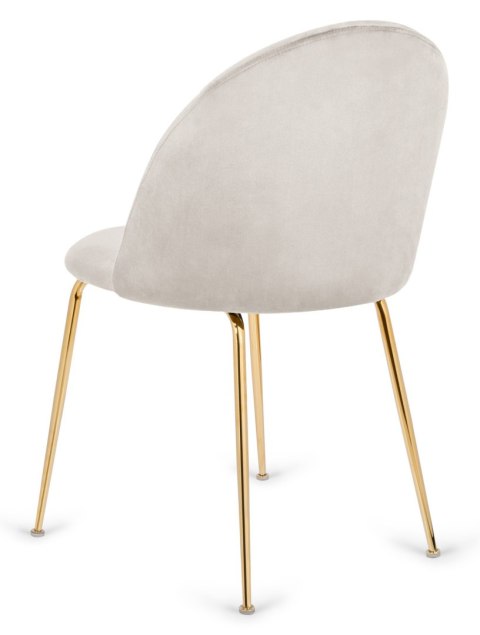 Krzesło tapicerowane CAMILA GREY VELVET GOLD