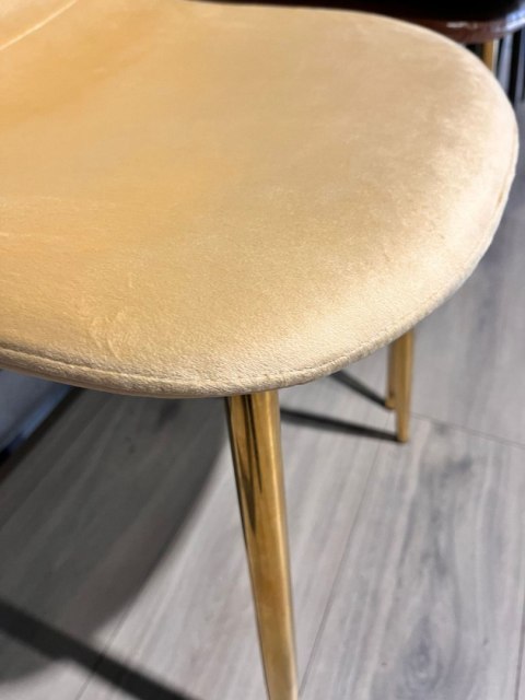 Krzesło tapicerowane GIULIA IVORY VELVET GOLD OUTLET