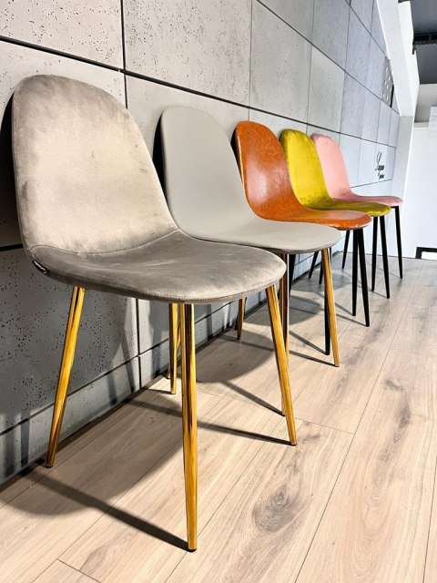 Krzesło tapicerowane GIULIA VELVET GREY GOLD II GATUNEK