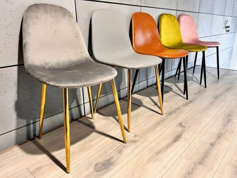 Krzesło tapicerowane GIULIA VELVET GREY GOLD II GATUNEK